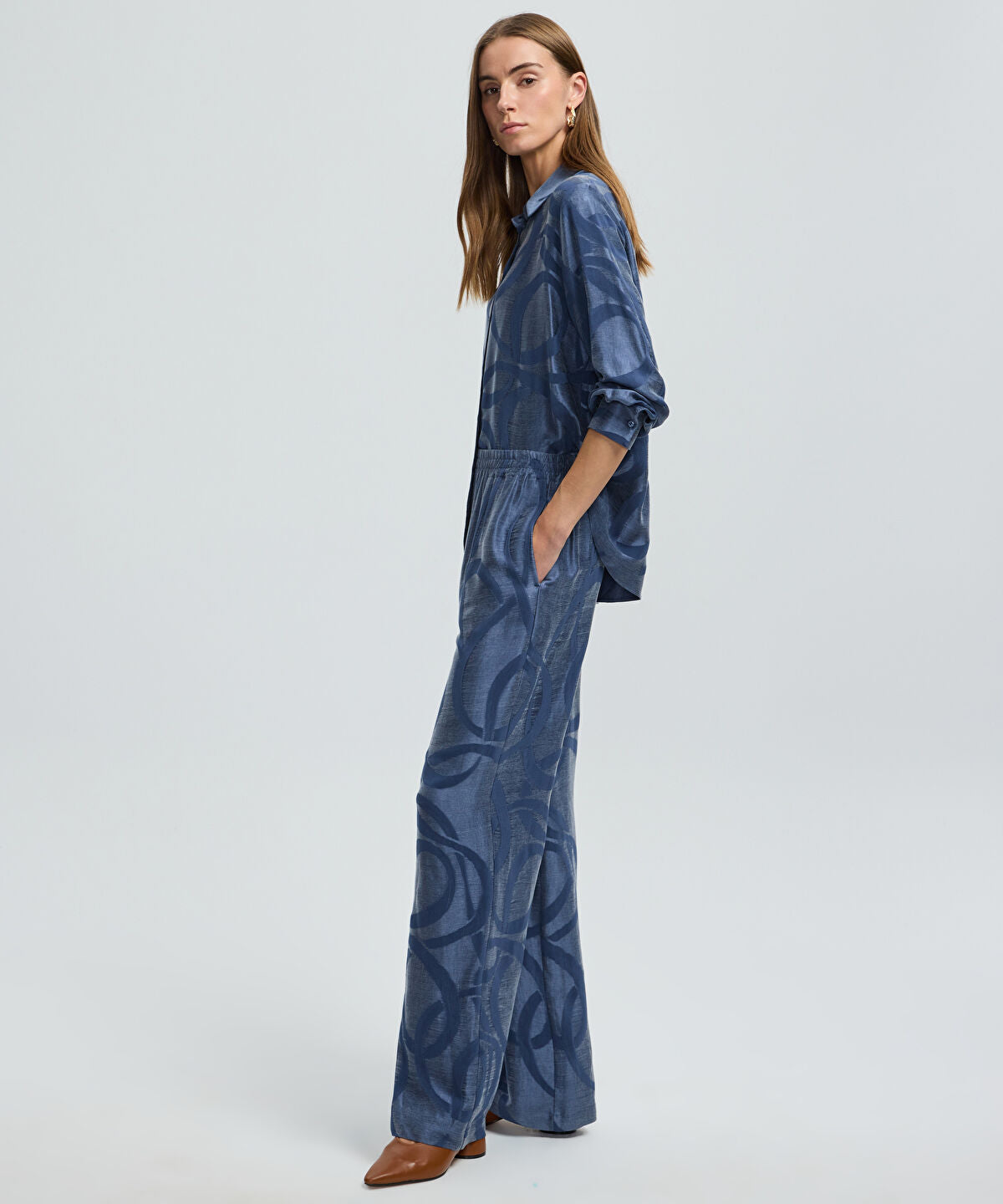 Printed Cupro Trousers