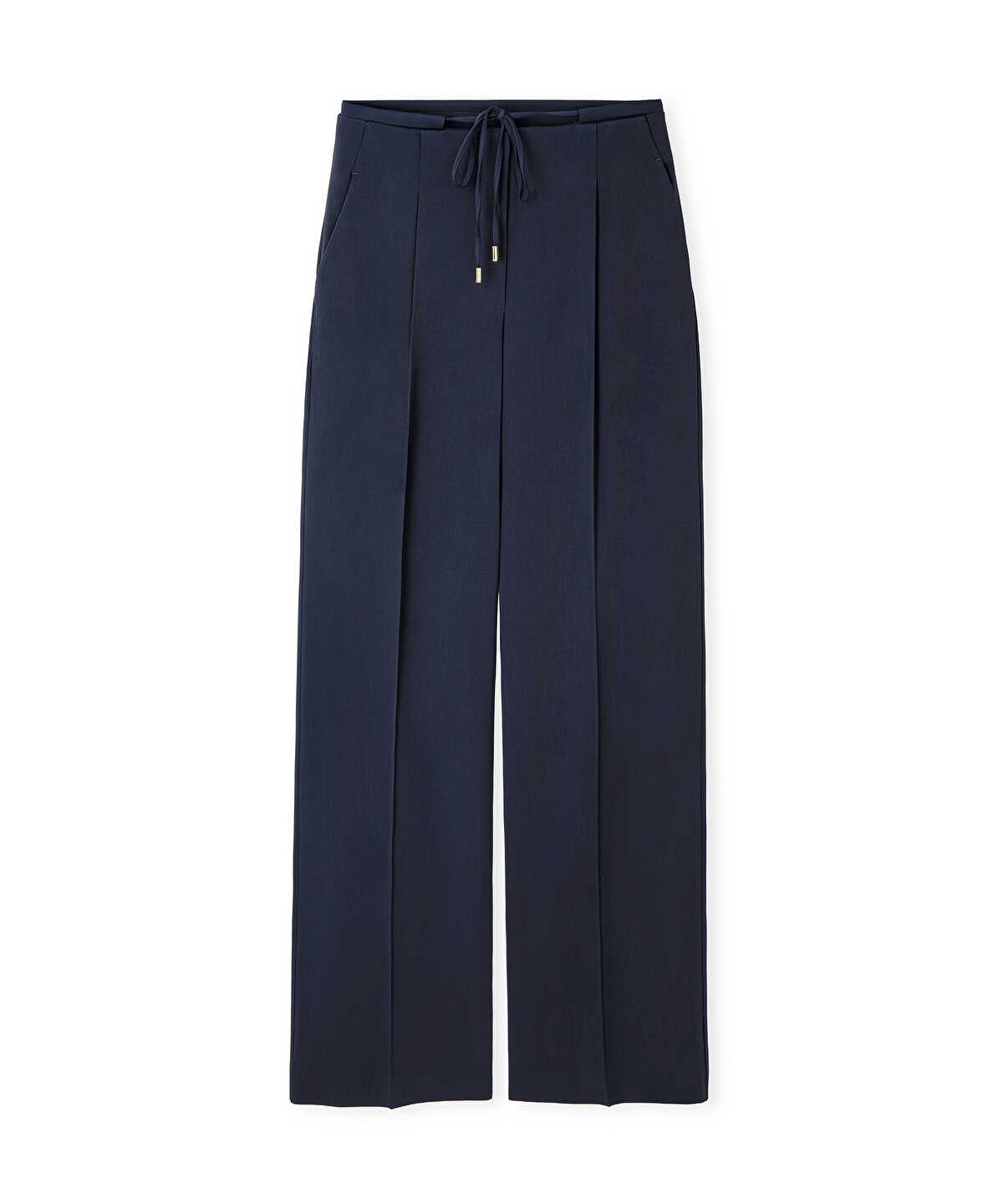 Tie Waist Wide-Leg Trousers