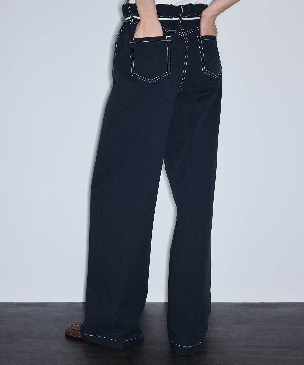 Wide-Leg Trousers with Rope Belt