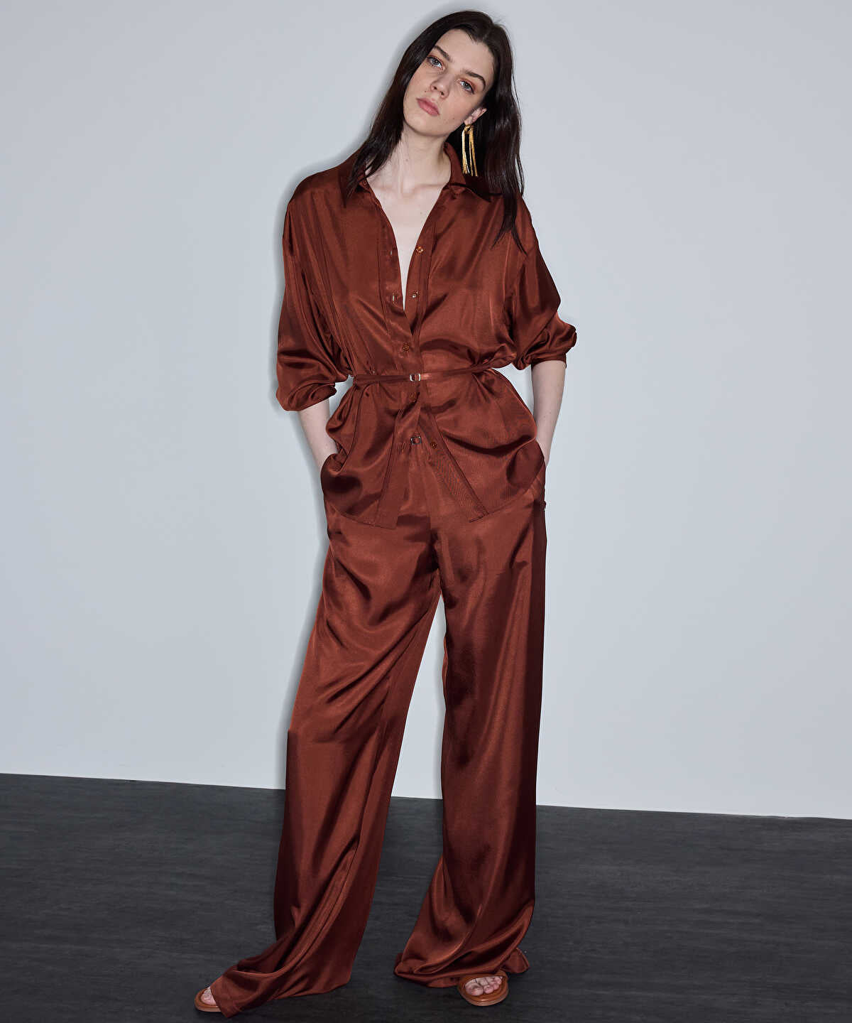 Wide-Leg Trousers with Elastic Waistband