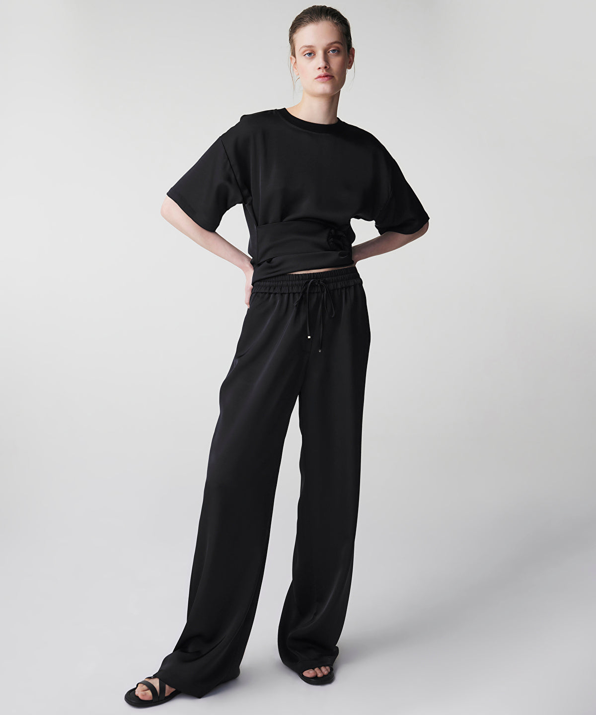 Satin Wide Leg Trousers