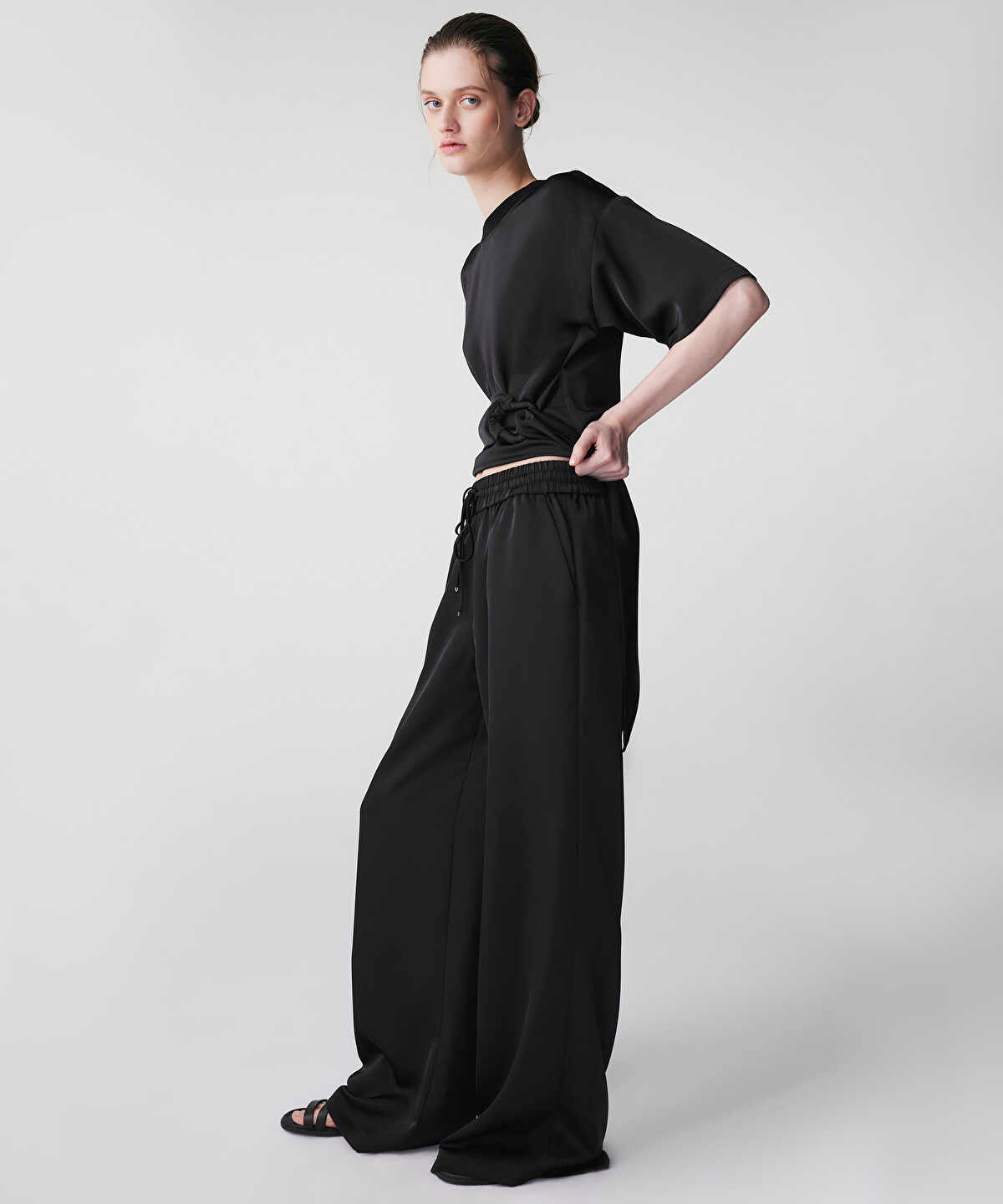 Satin Wide Leg Trousers