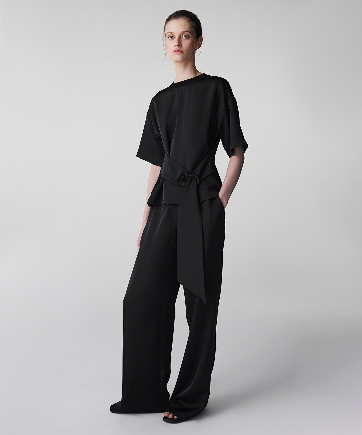 Satin Wide Leg Trousers