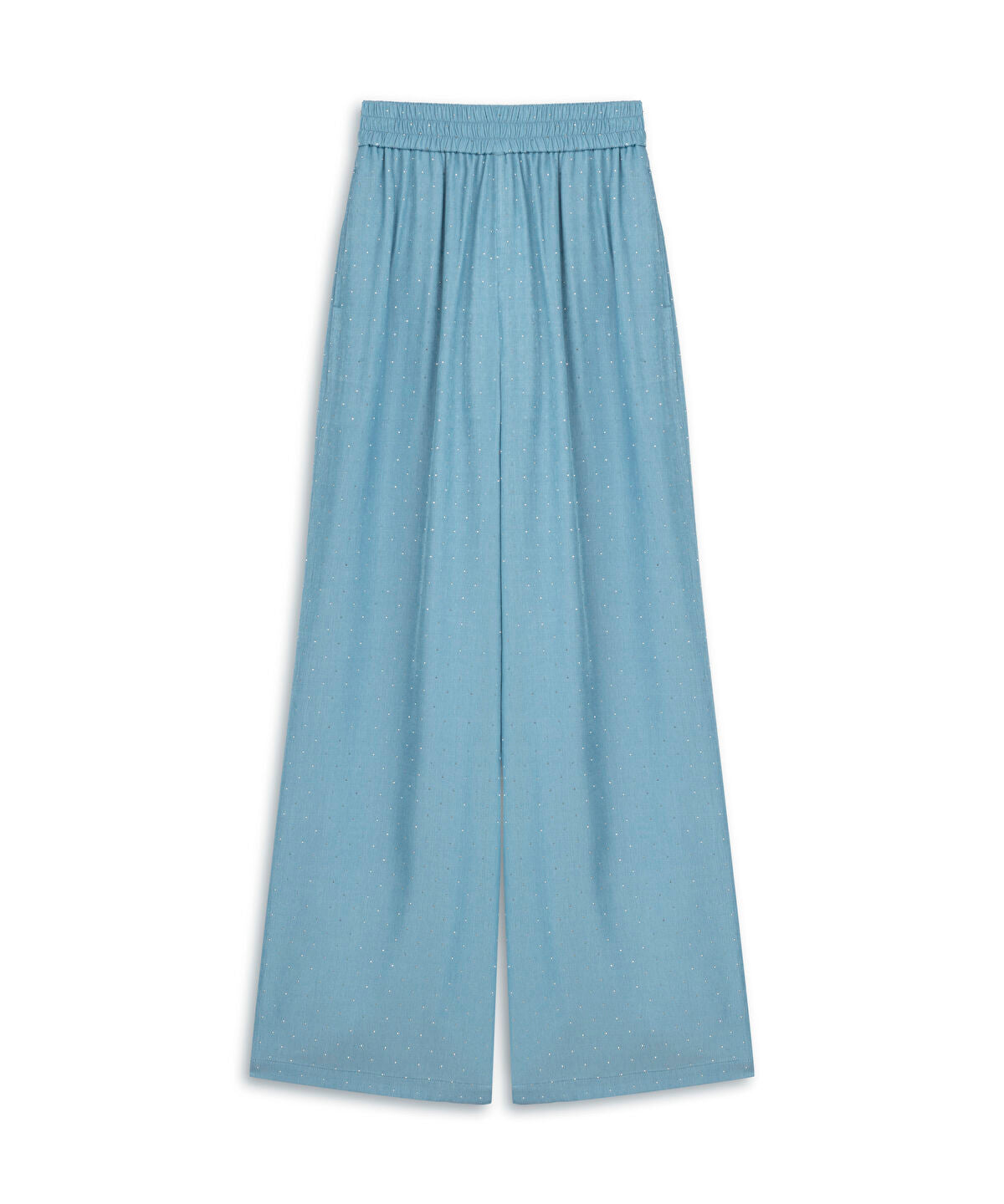 Rhinestone Embellished Wide-Leg Trousers