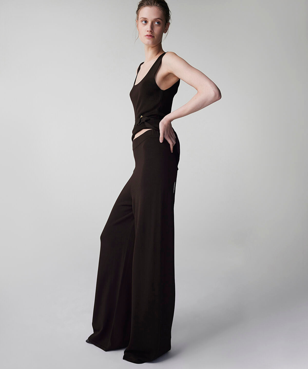 Wide Leg Knit Trousers