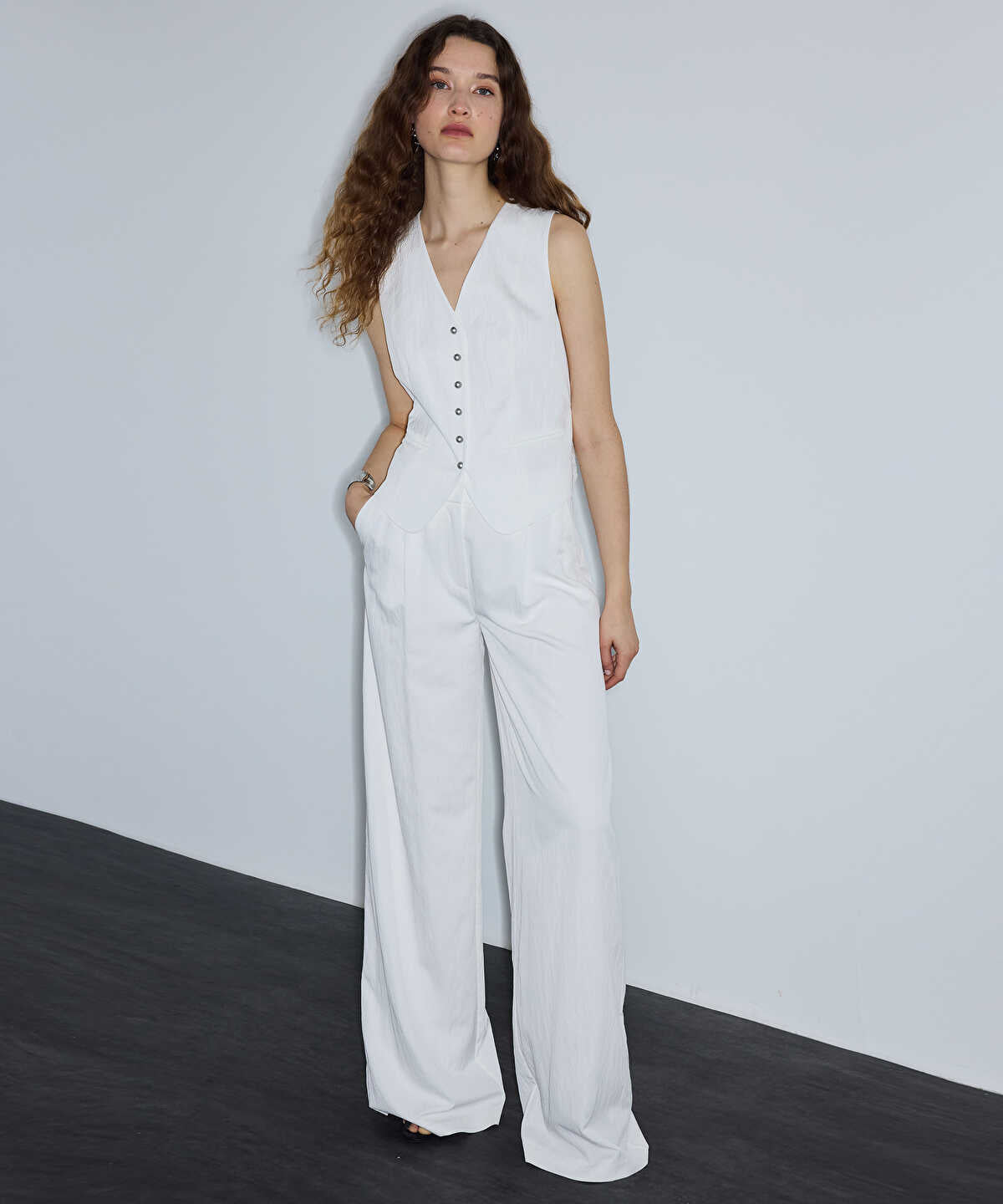 Crinkle-Effect Trousers