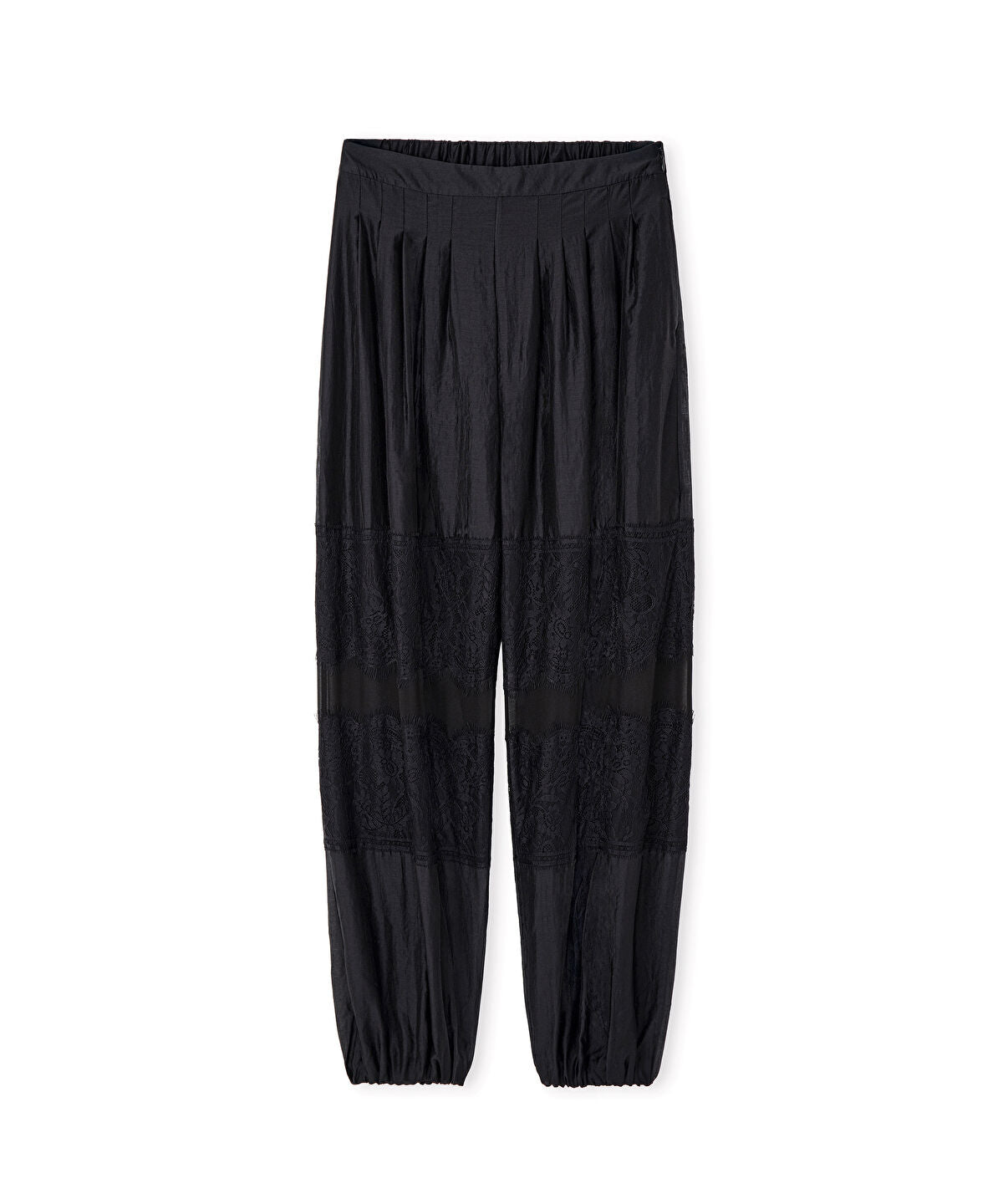 Lace-Trimmed Balloon Trousers