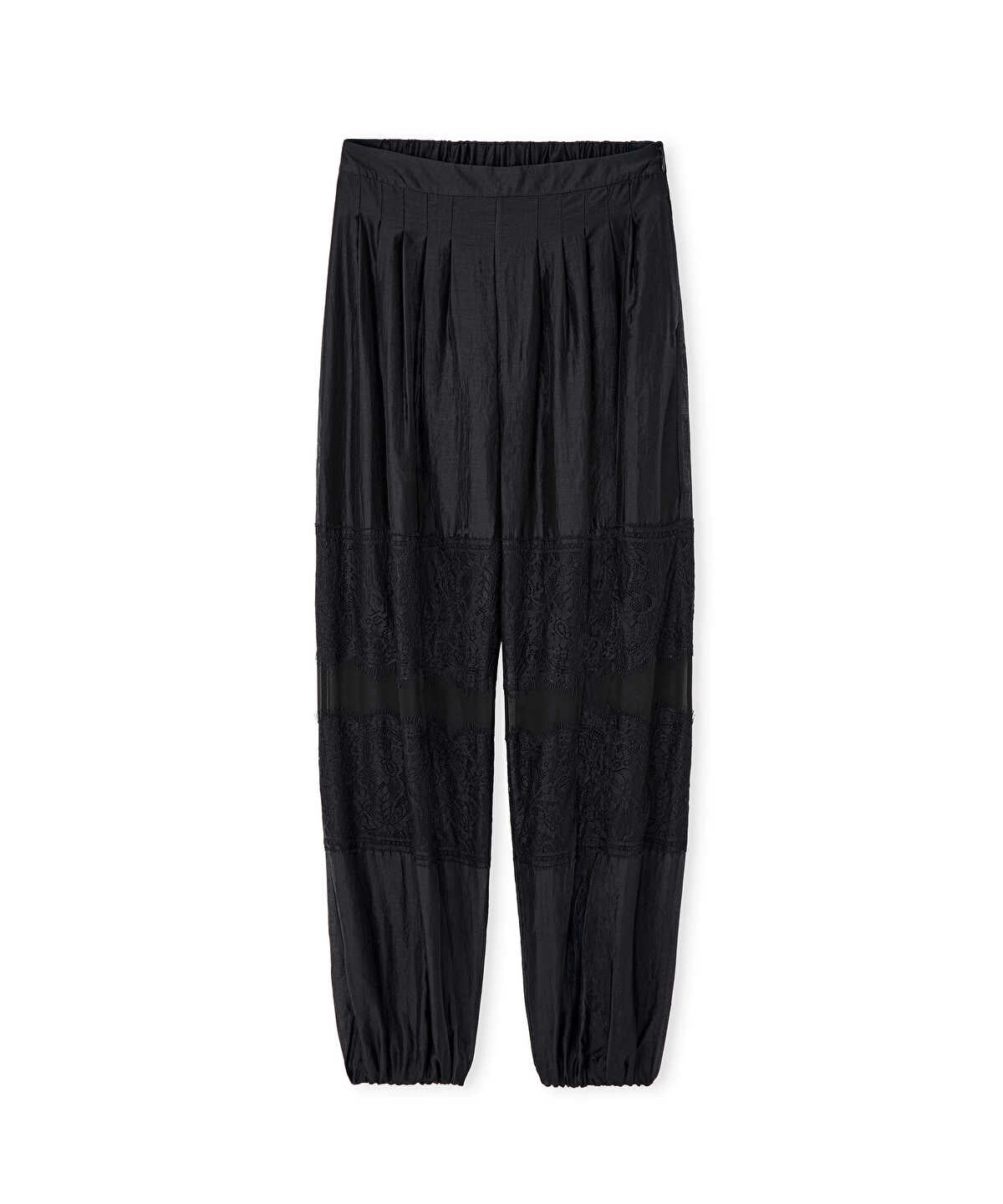 Lace-Trimmed Balloon Trousers