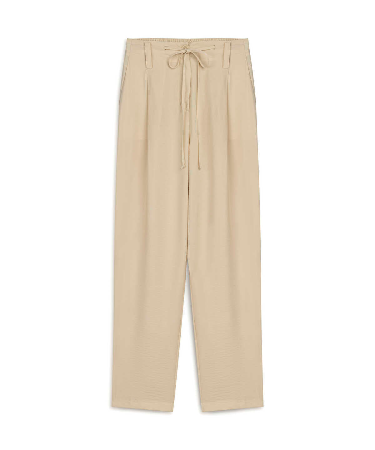Tie-Waist Carrot Fit Trousers