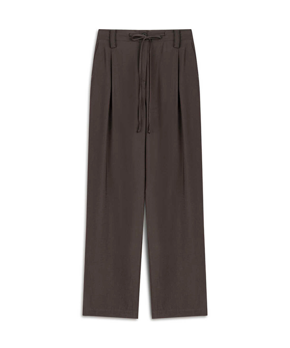 Tie-Waist Carrot Fit Trousers