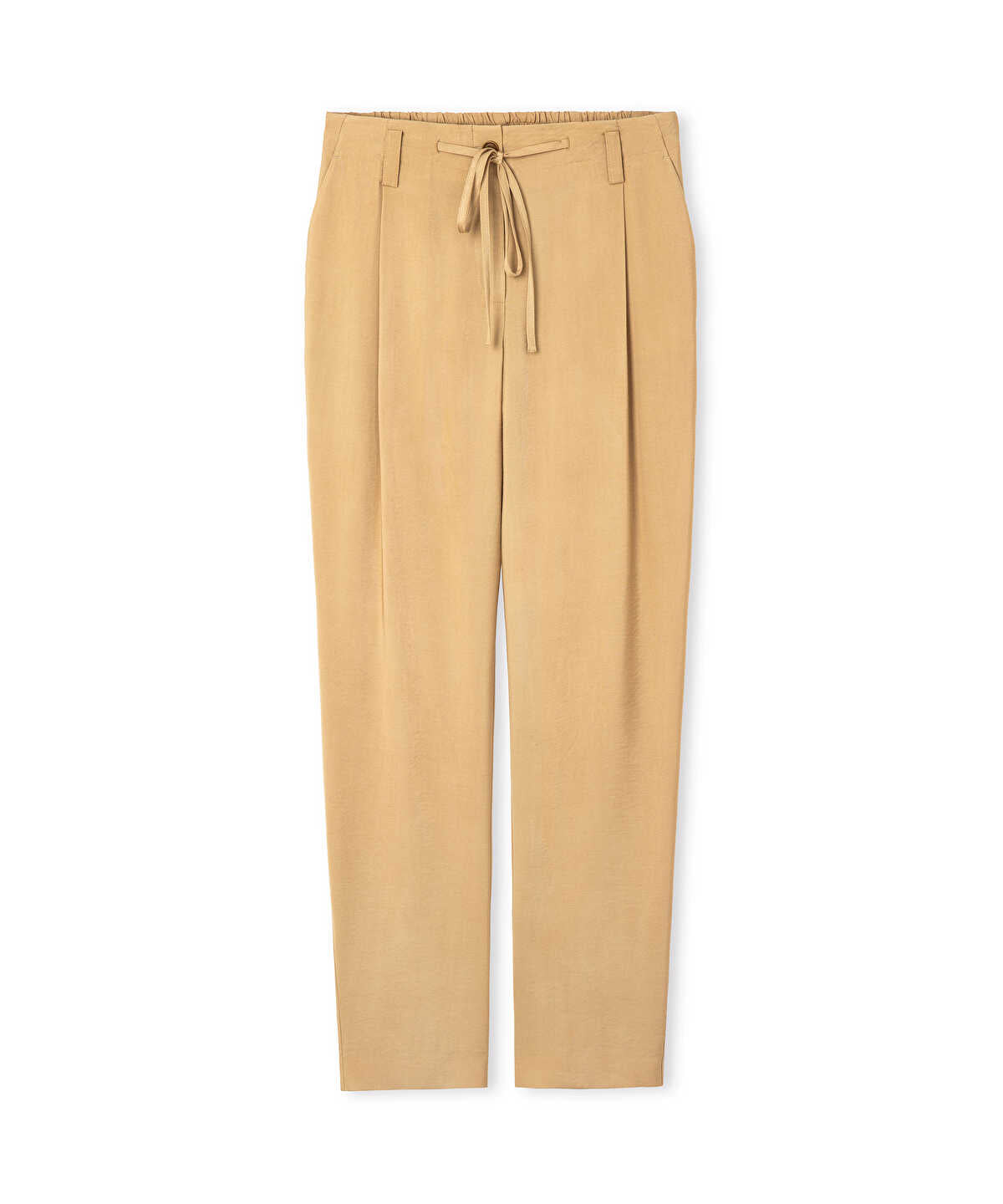 Tie-Waist Carrot Fit Trousers