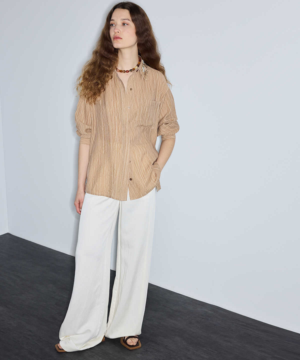 Tie-Waist Wide-Leg Trousers