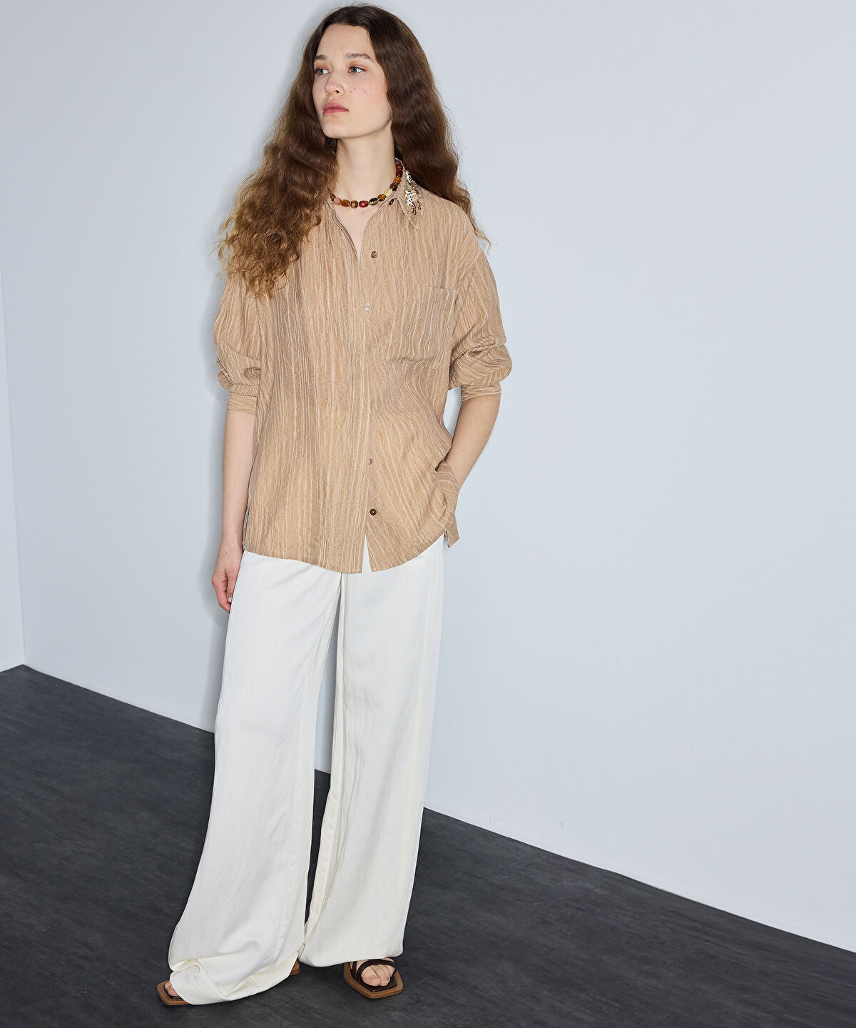 Tie-Waist Wide-Leg Trousers