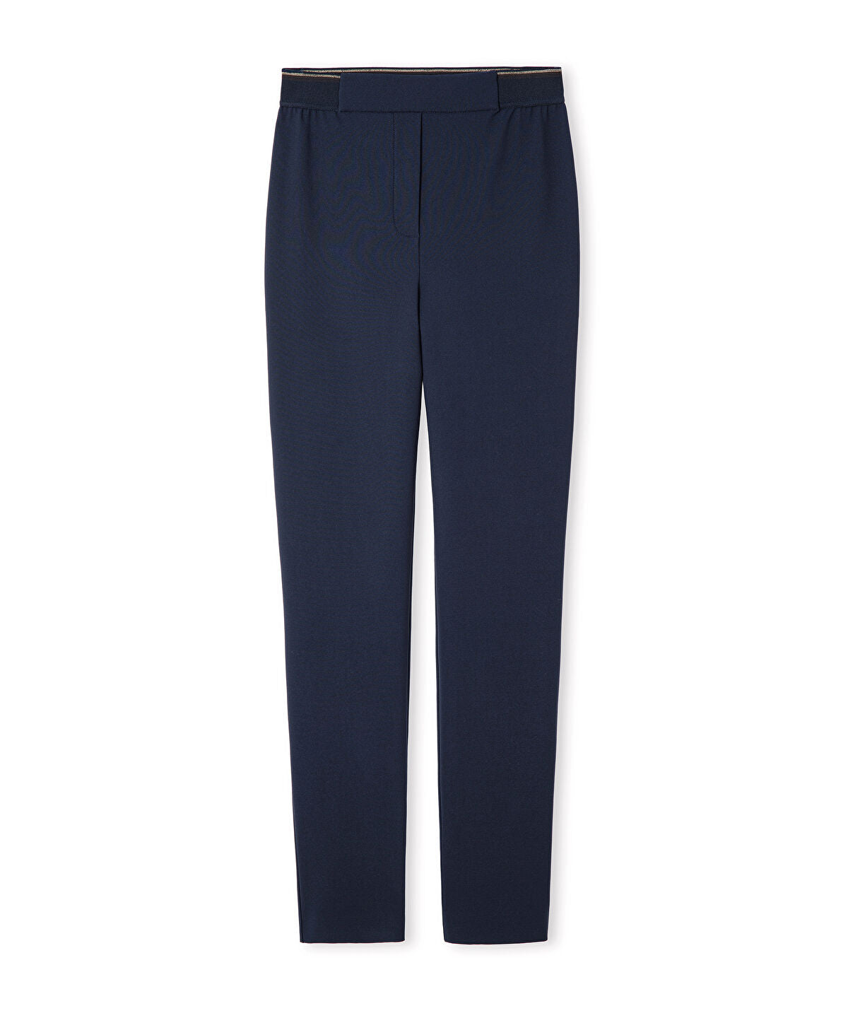Lurex-Waisted Skinny Trousers