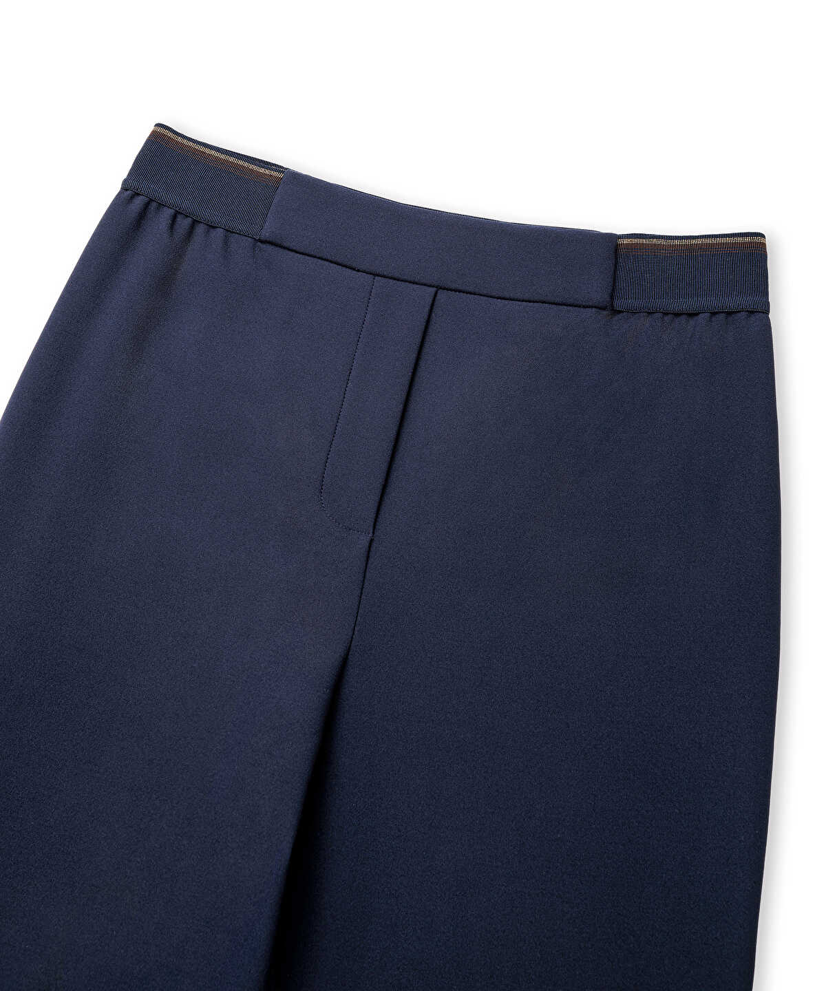 Lurex-Waisted Skinny Trousers