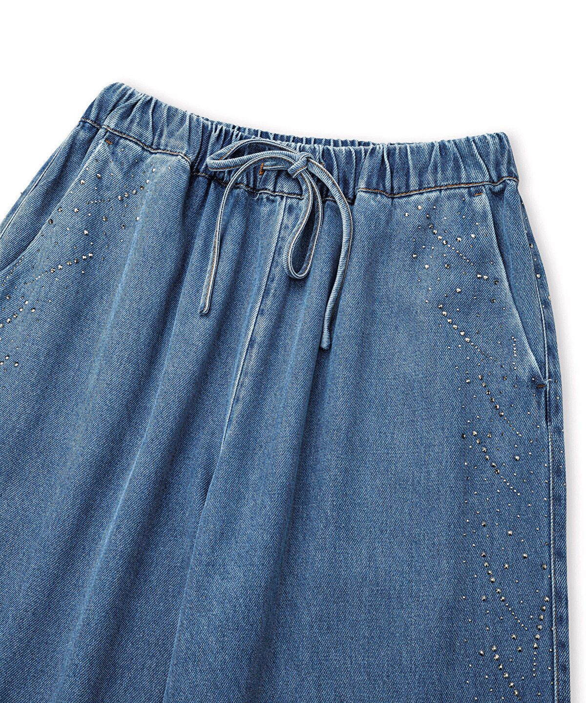 Embellished Elastic Waist Trousers