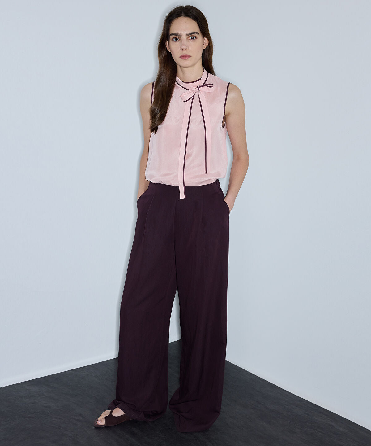 Pleated Wide-Leg Trousers