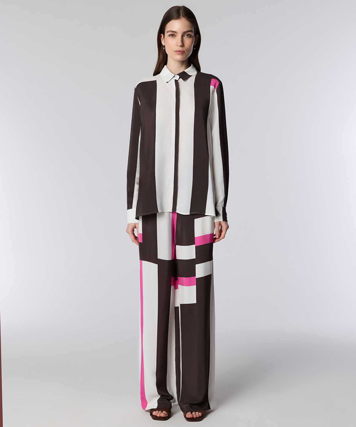 Color-Block Printed Trousers