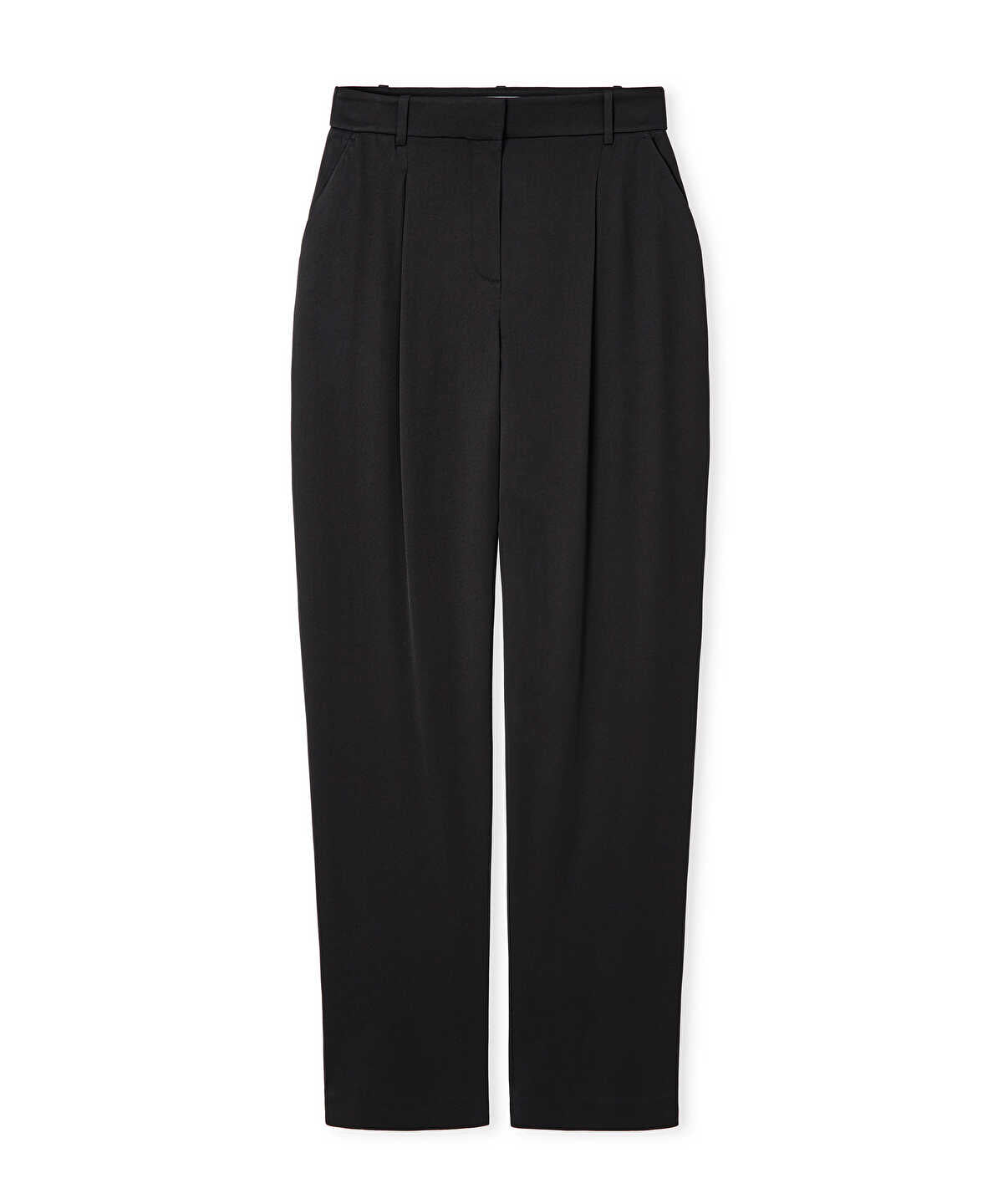 Viscose-Blend Wide-Leg Trousers