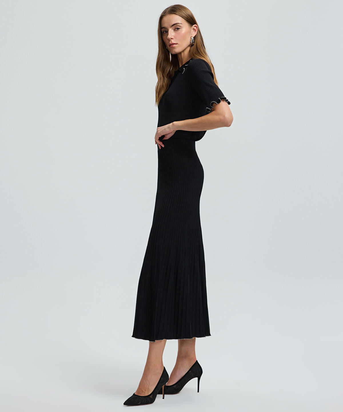 Embellished Knit Skirt