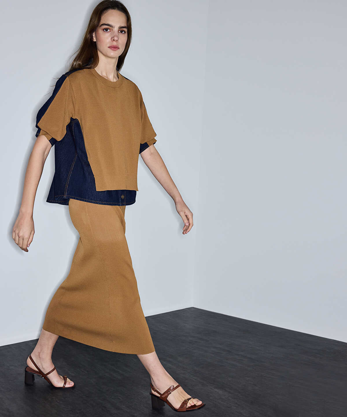 Belted Combination Skirt