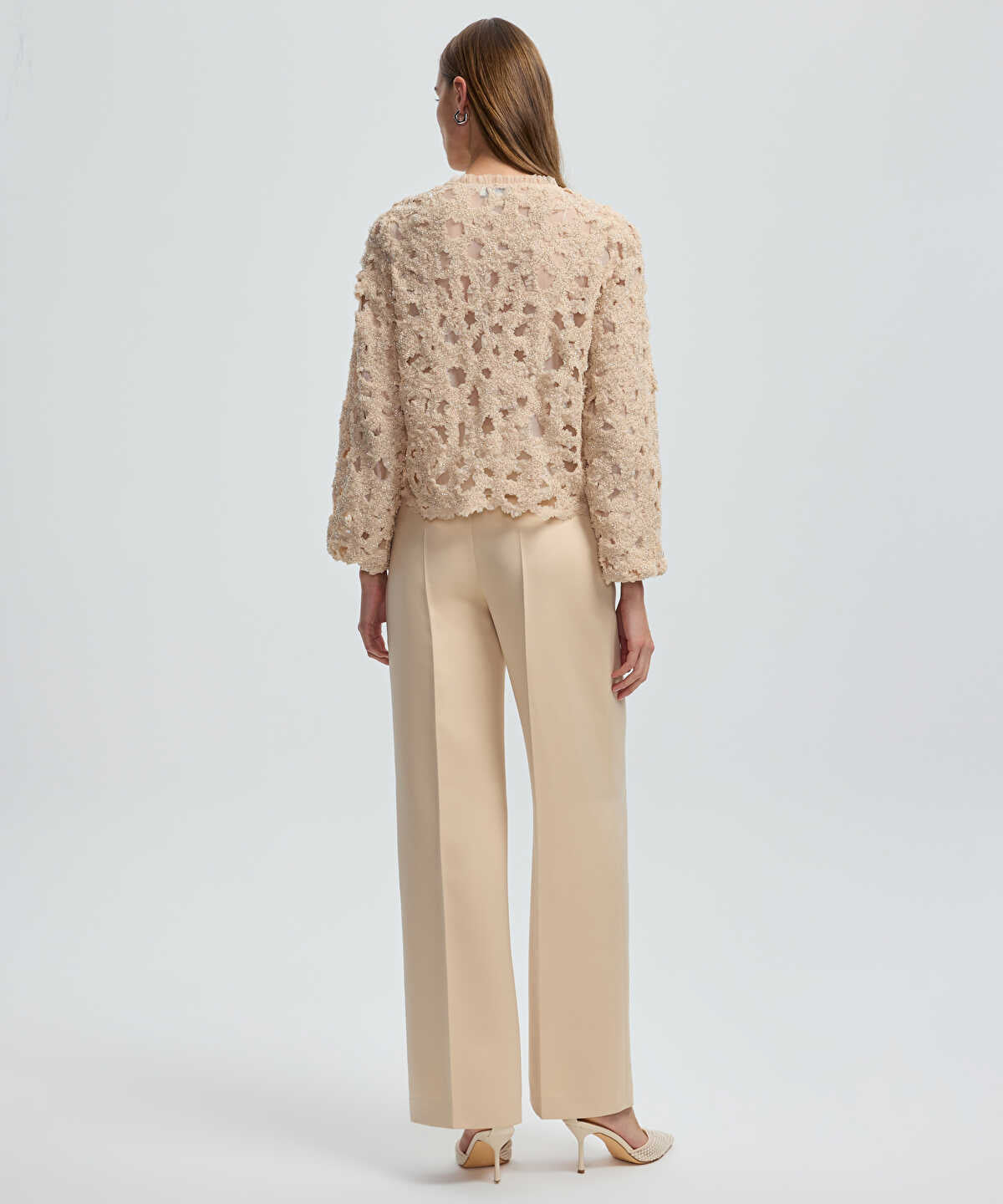 Tulle-Trim Beaded Jacket