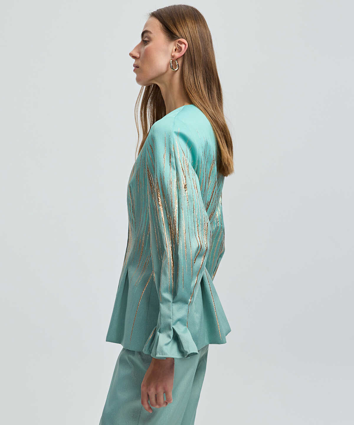 Jacquard Peplum Jacket