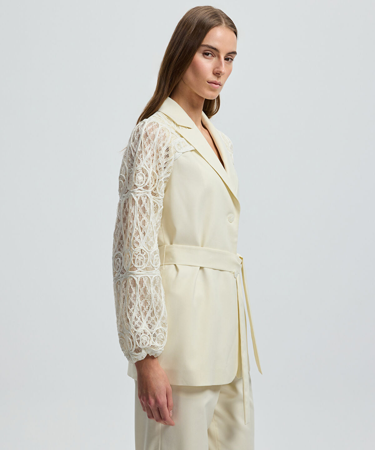 Embroidered Mixed Jacket