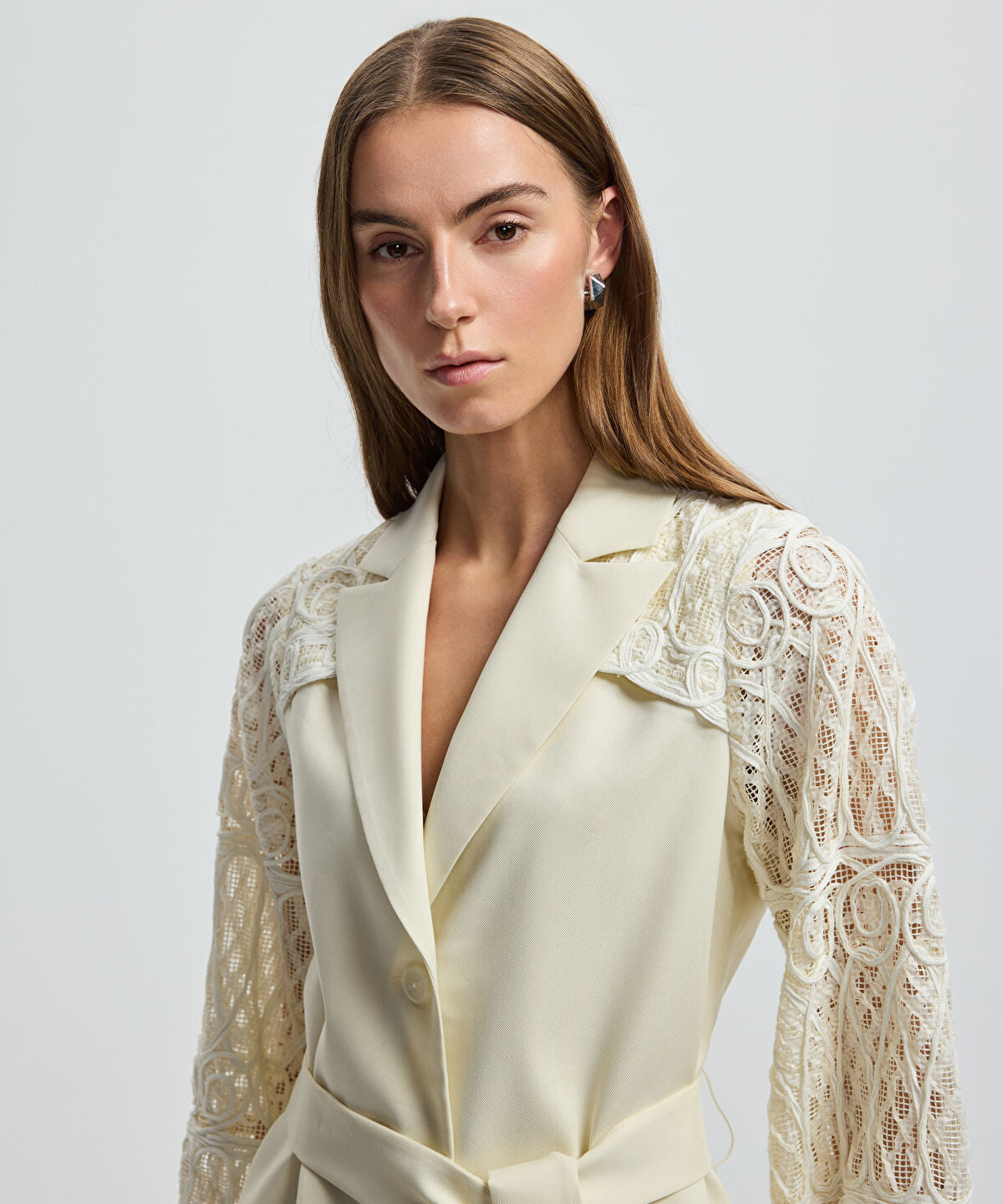 Embroidered Mixed Jacket