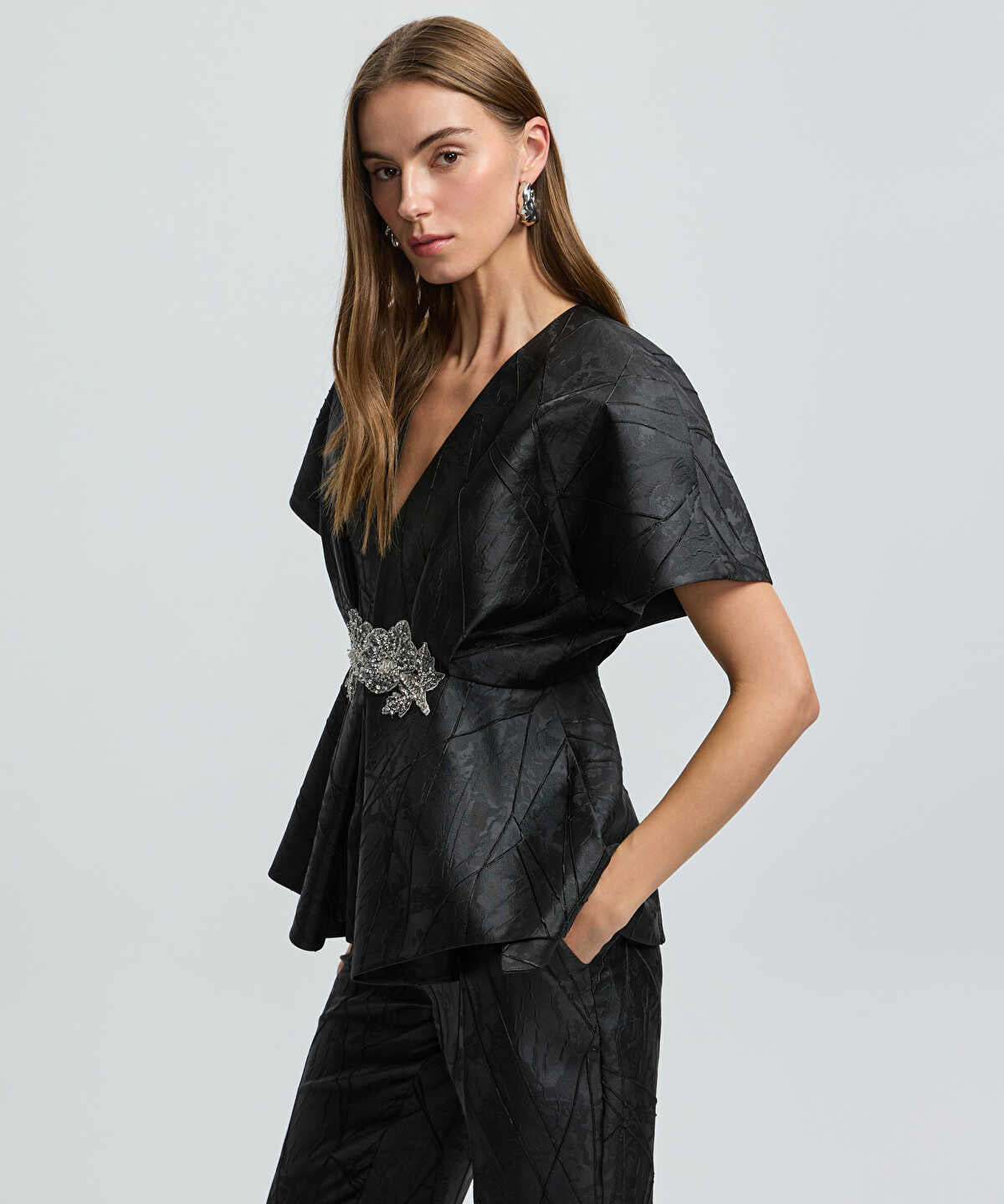 Embellished Jacquard Jacket