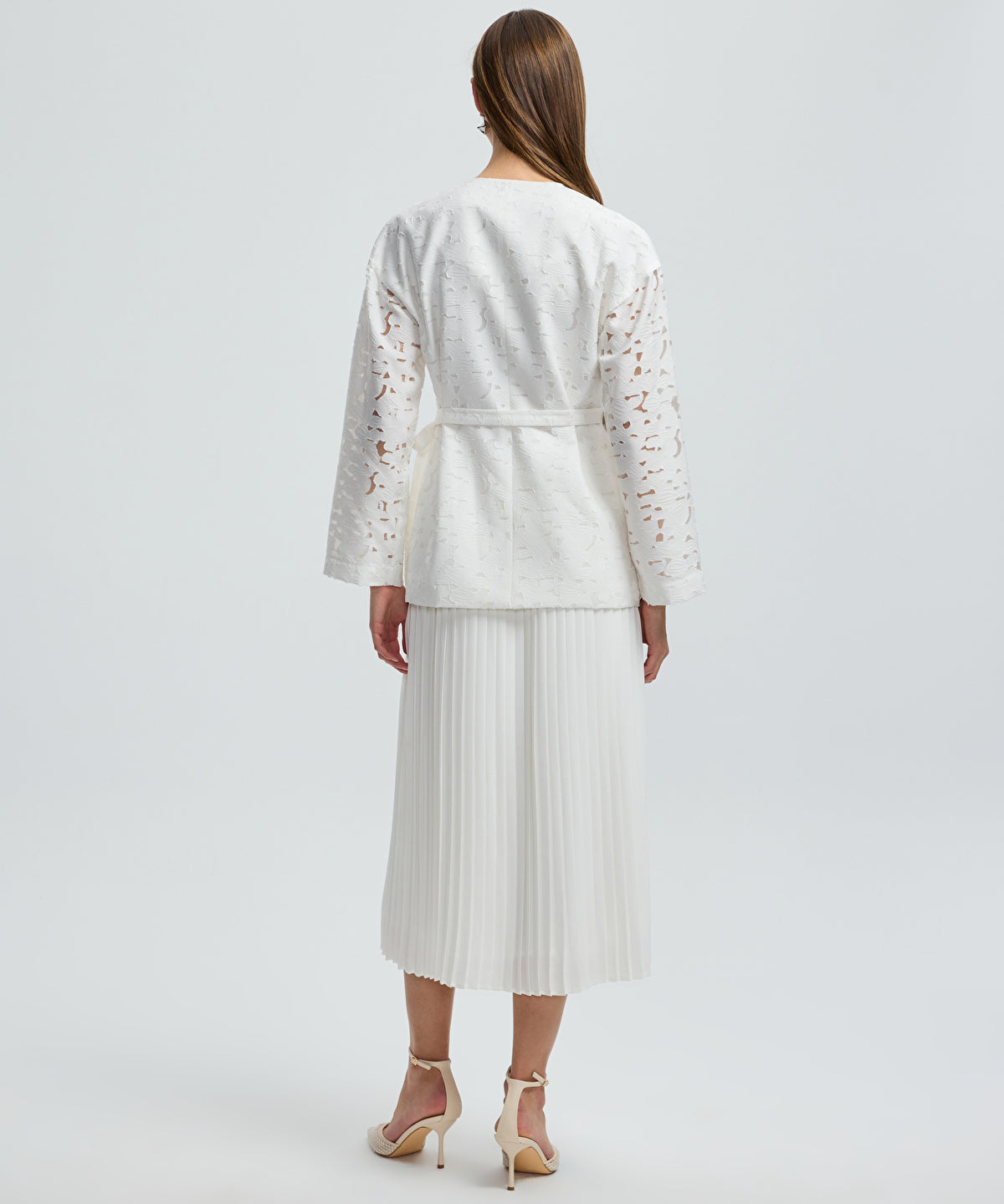 Belted Jacquard Jacket