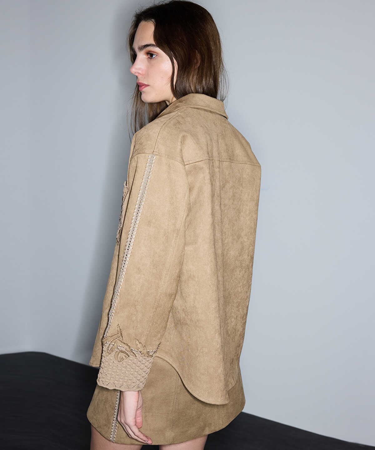 Suede-Effect Jacket