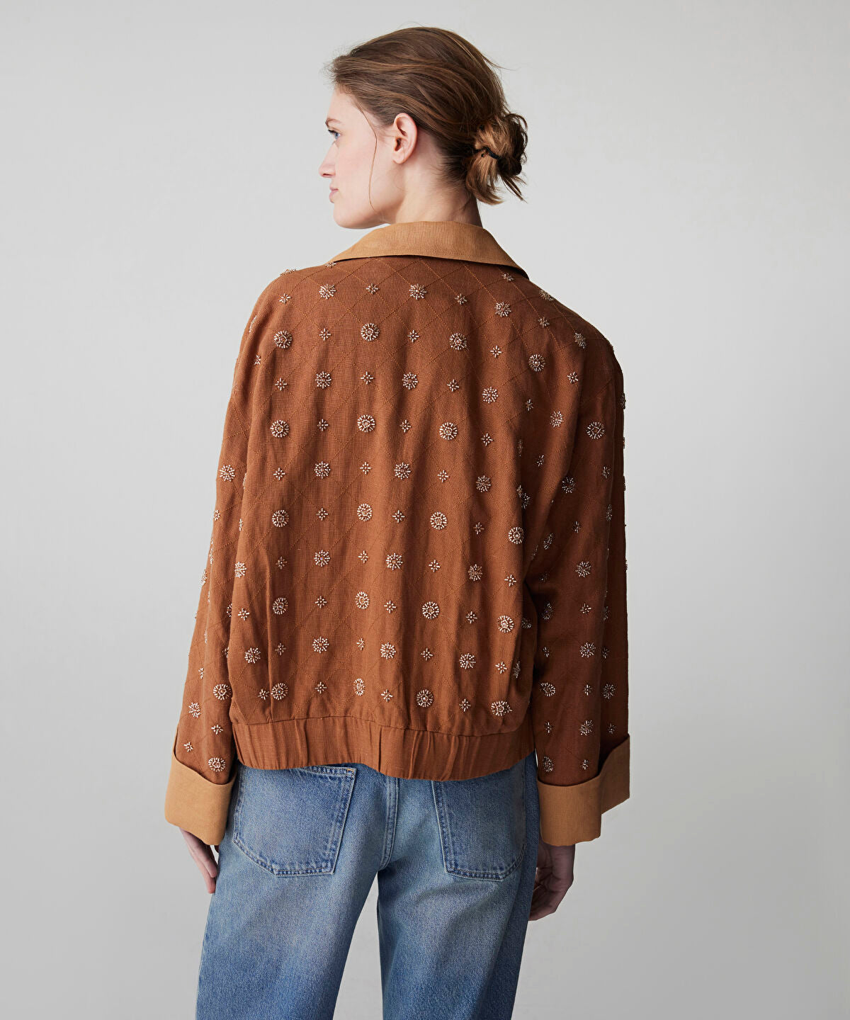 Embellished Color-Block Jacket