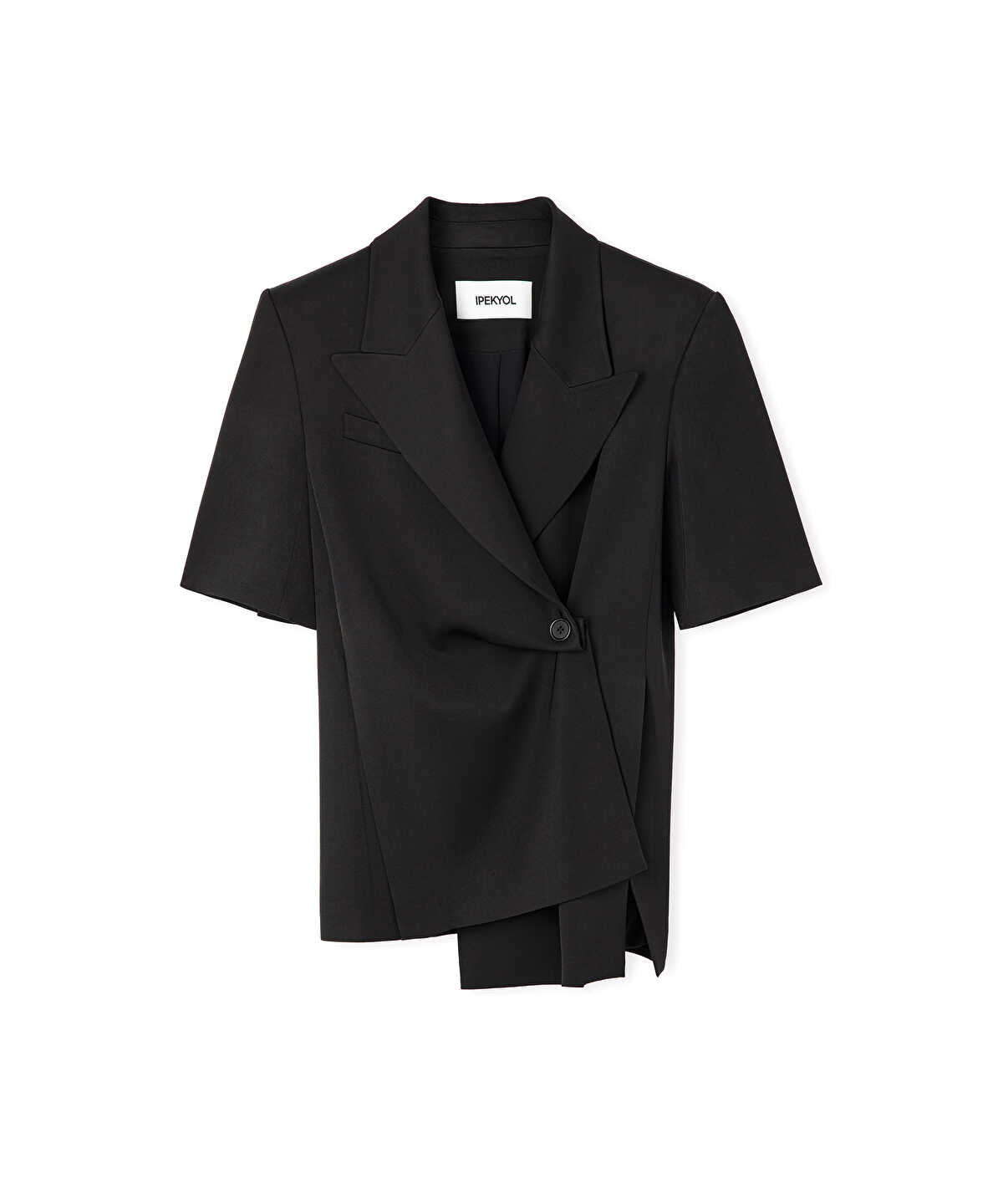 Asymmetric Short Sleeve Blazer