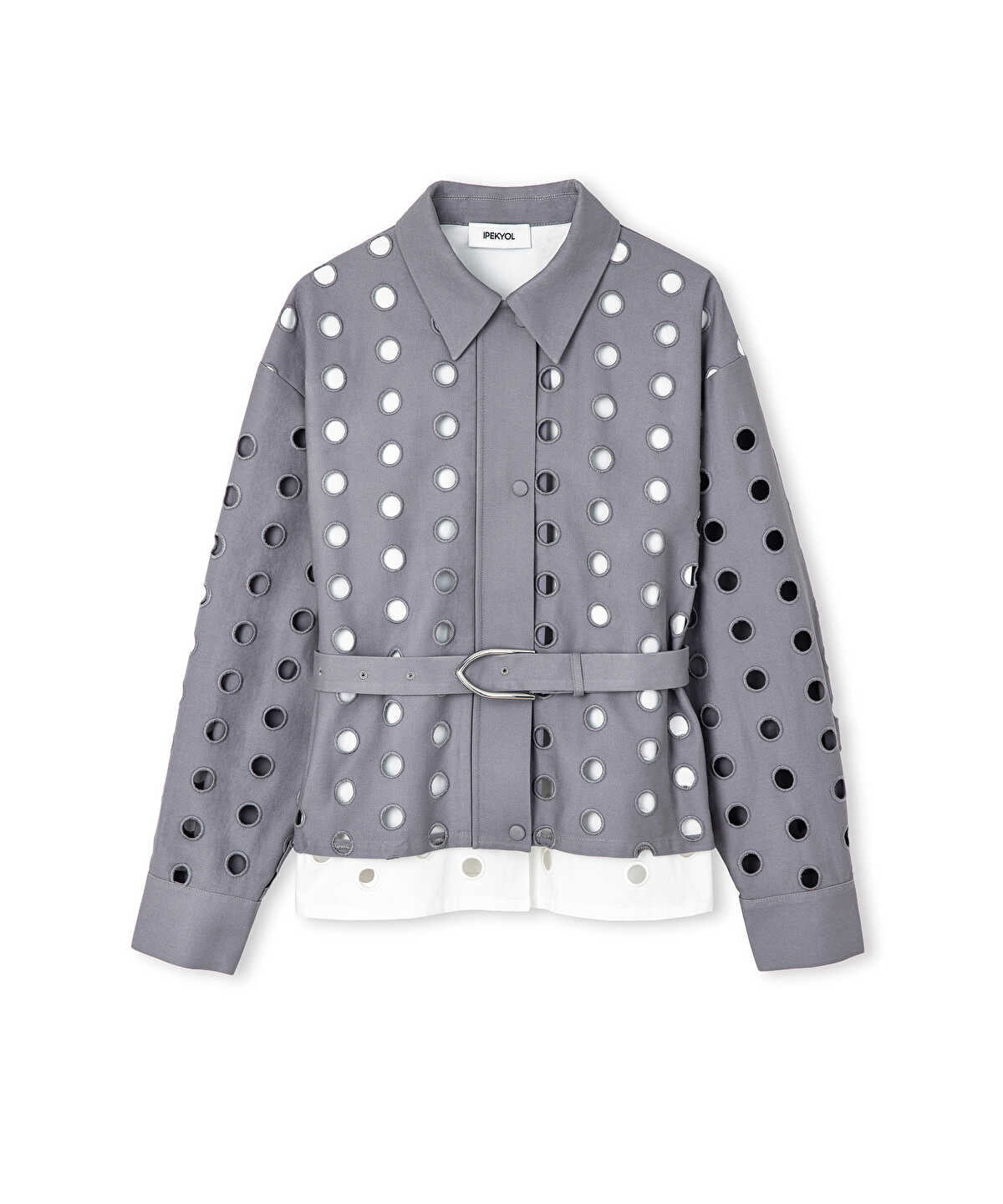 Color-Block Mixed-Media Jacket