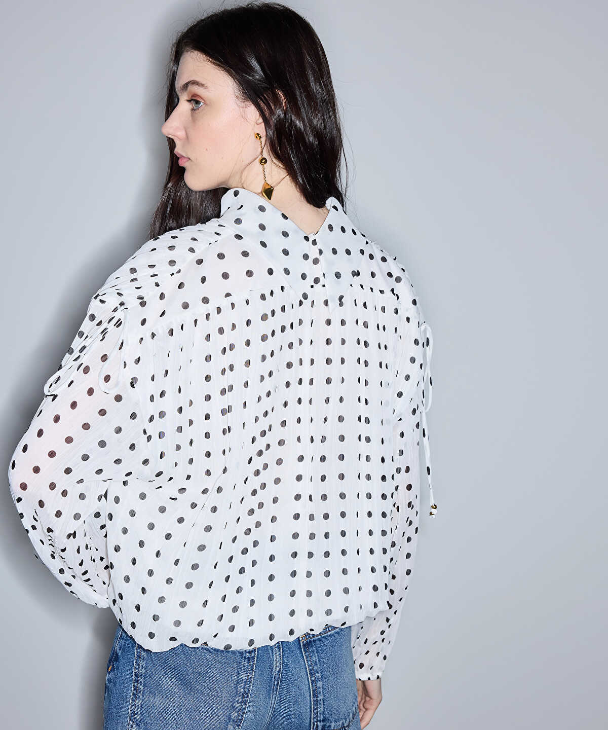 Polka-Dot Chiffon Blouse