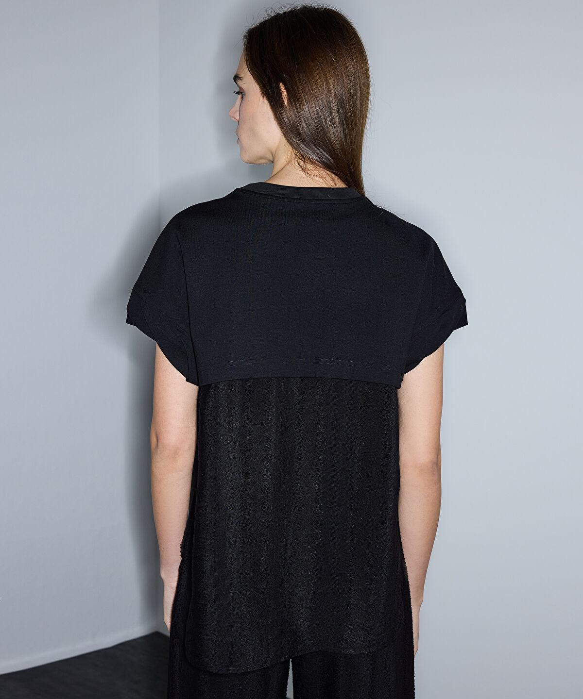 Mixed Media Jacquard Blouse