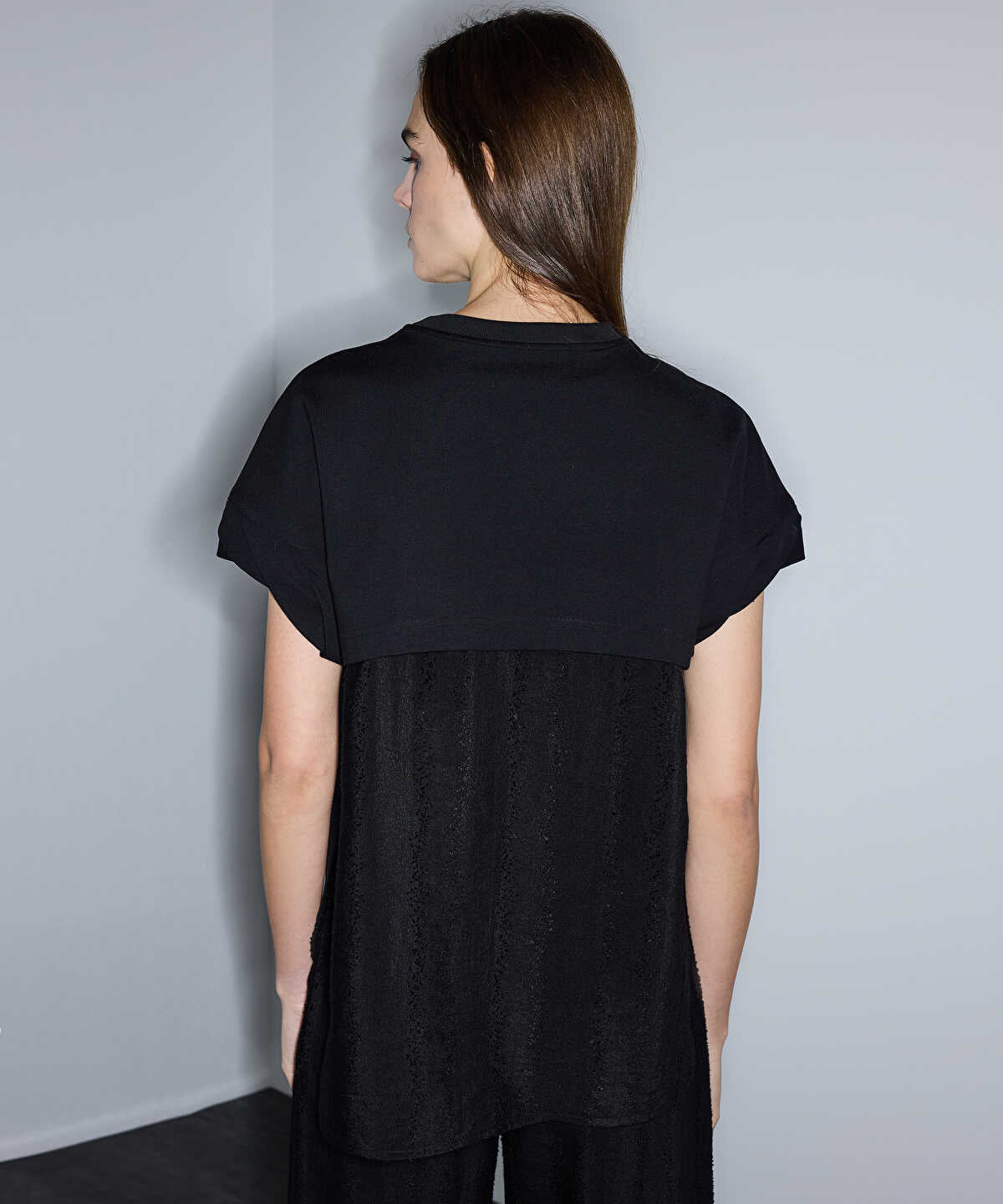 Mixed Media Jacquard Blouse