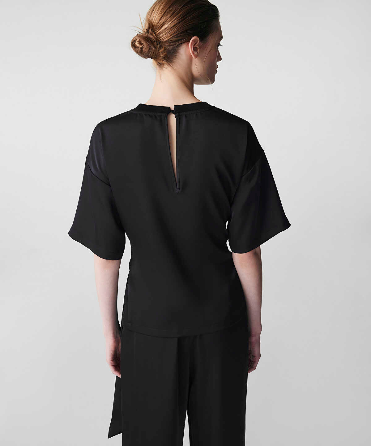 Belted Satin Blouse