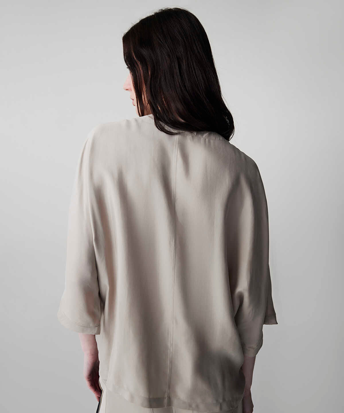 Color-Block Gathered Blouse