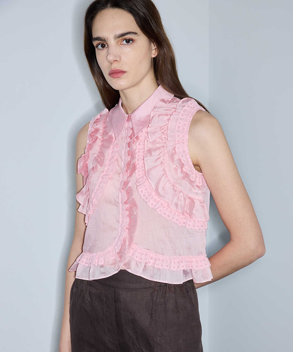 Ruffle Trimmed Blouse