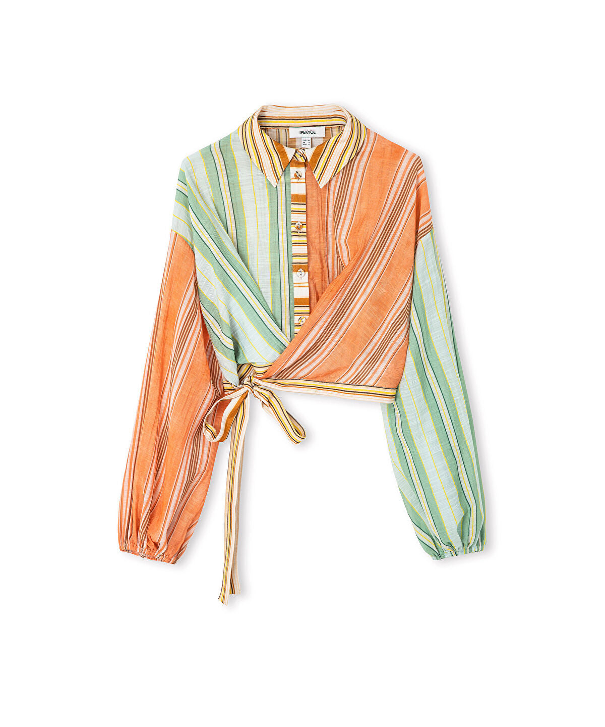 Color-Block Striped Blouse