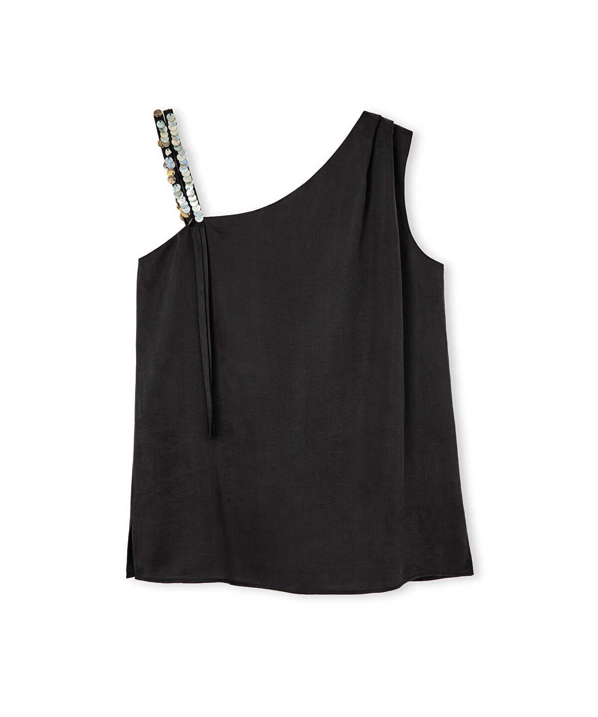 Sequin-Trimmed Viscose Blouse