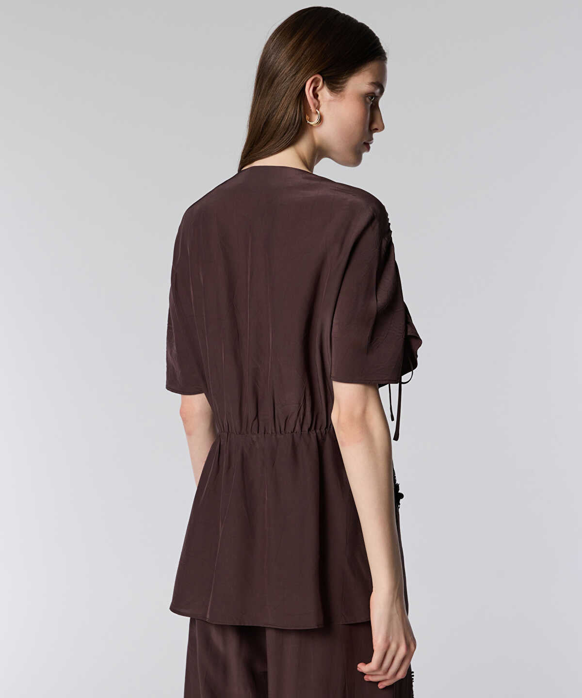 Sequined Wrap Blouse