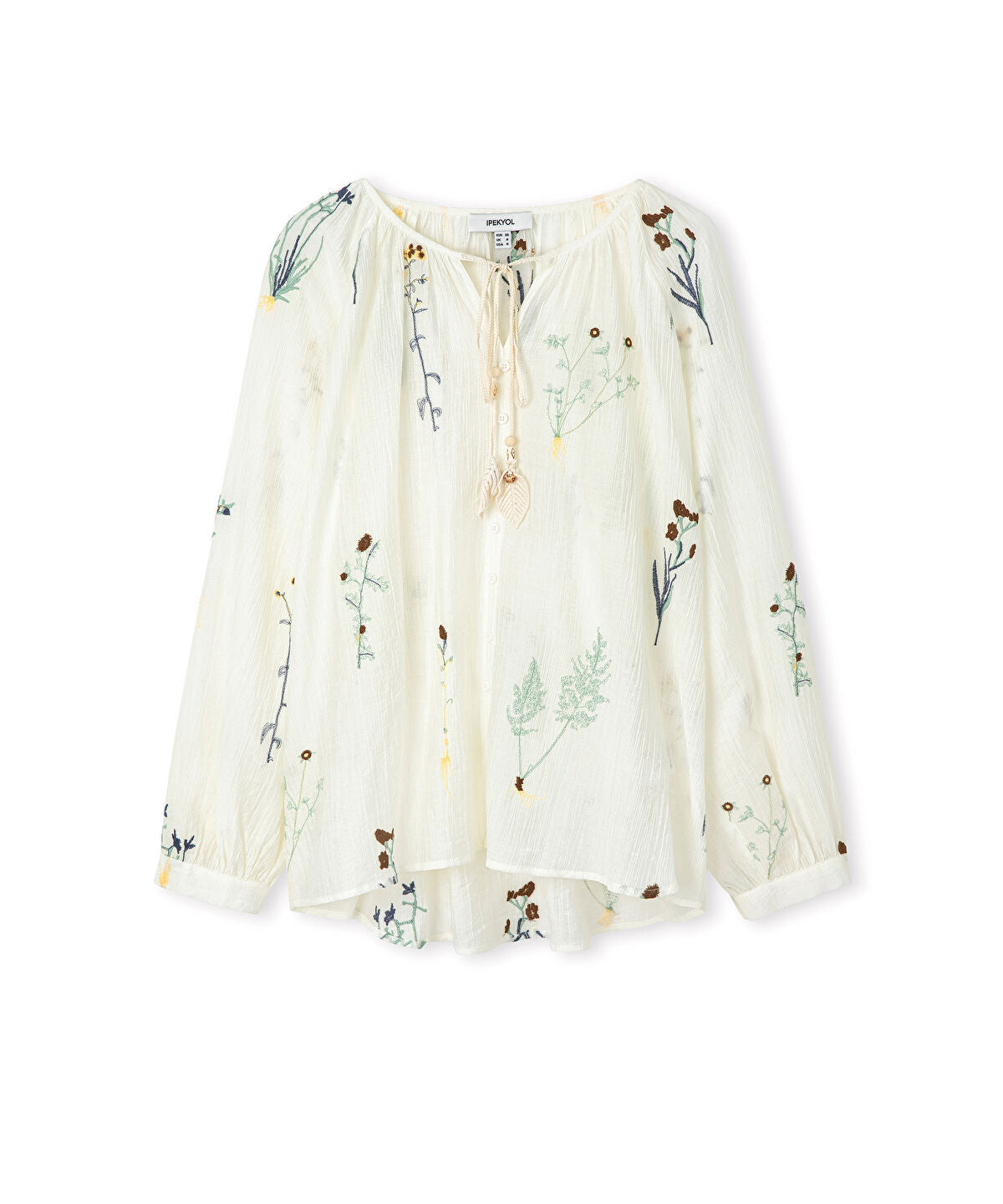Textured Floral Embroidered Blouse