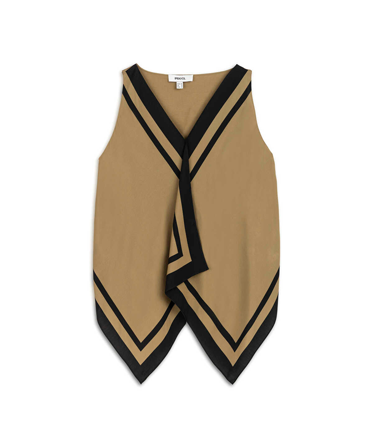 Asymmetric Contrast-Trimmed Blouse