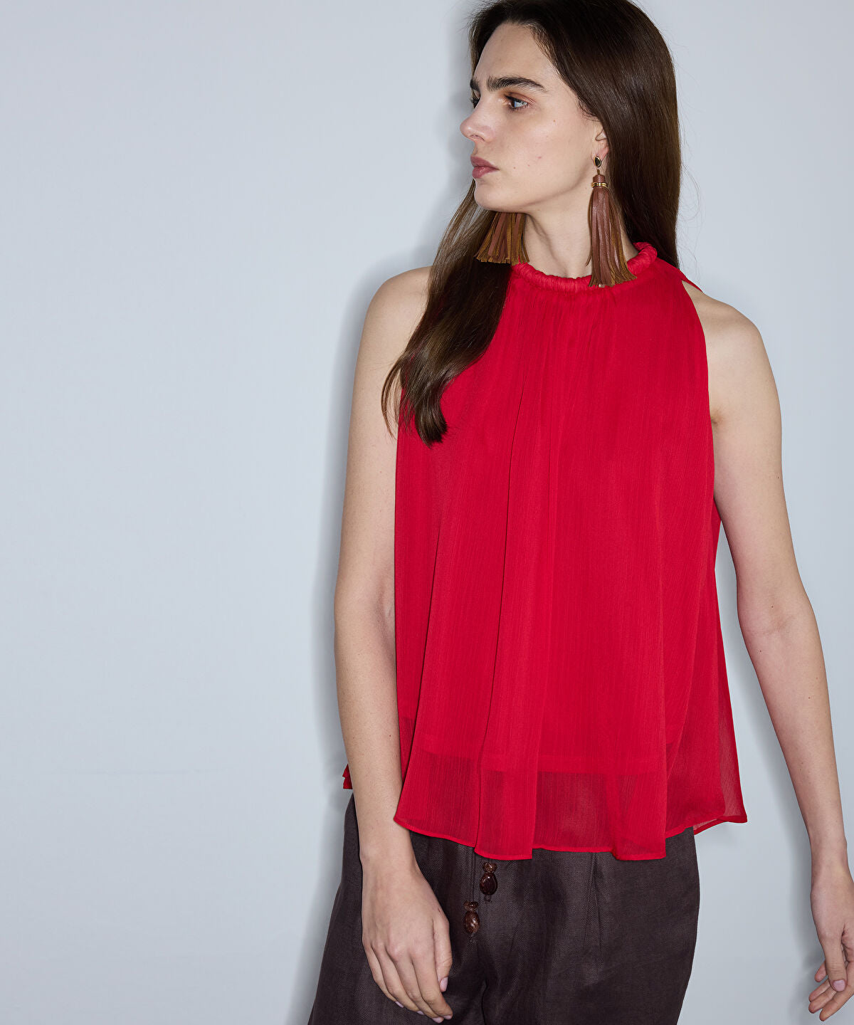 Halter-Neck Chiffon Blouse