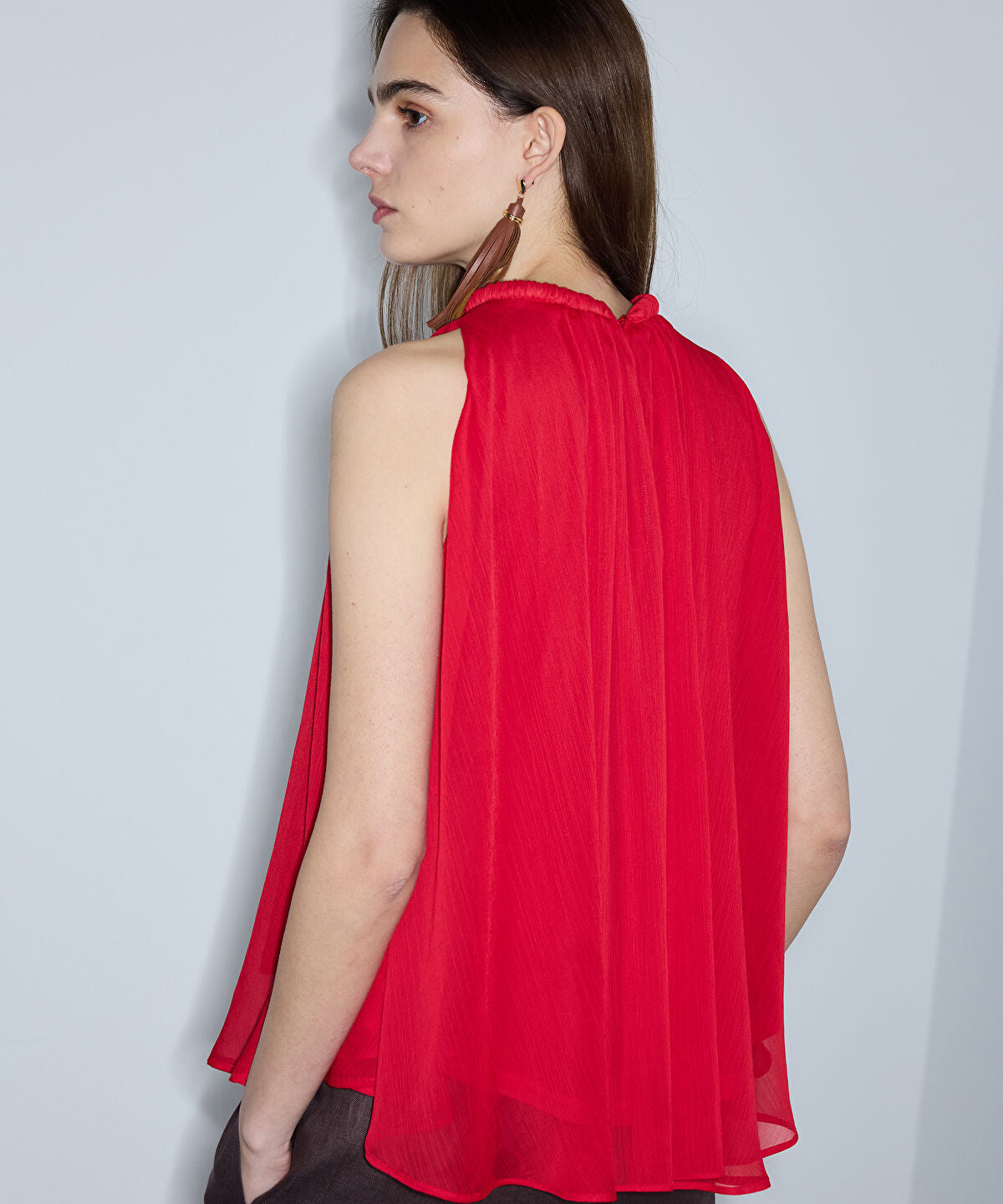 Halter-Neck Chiffon Blouse