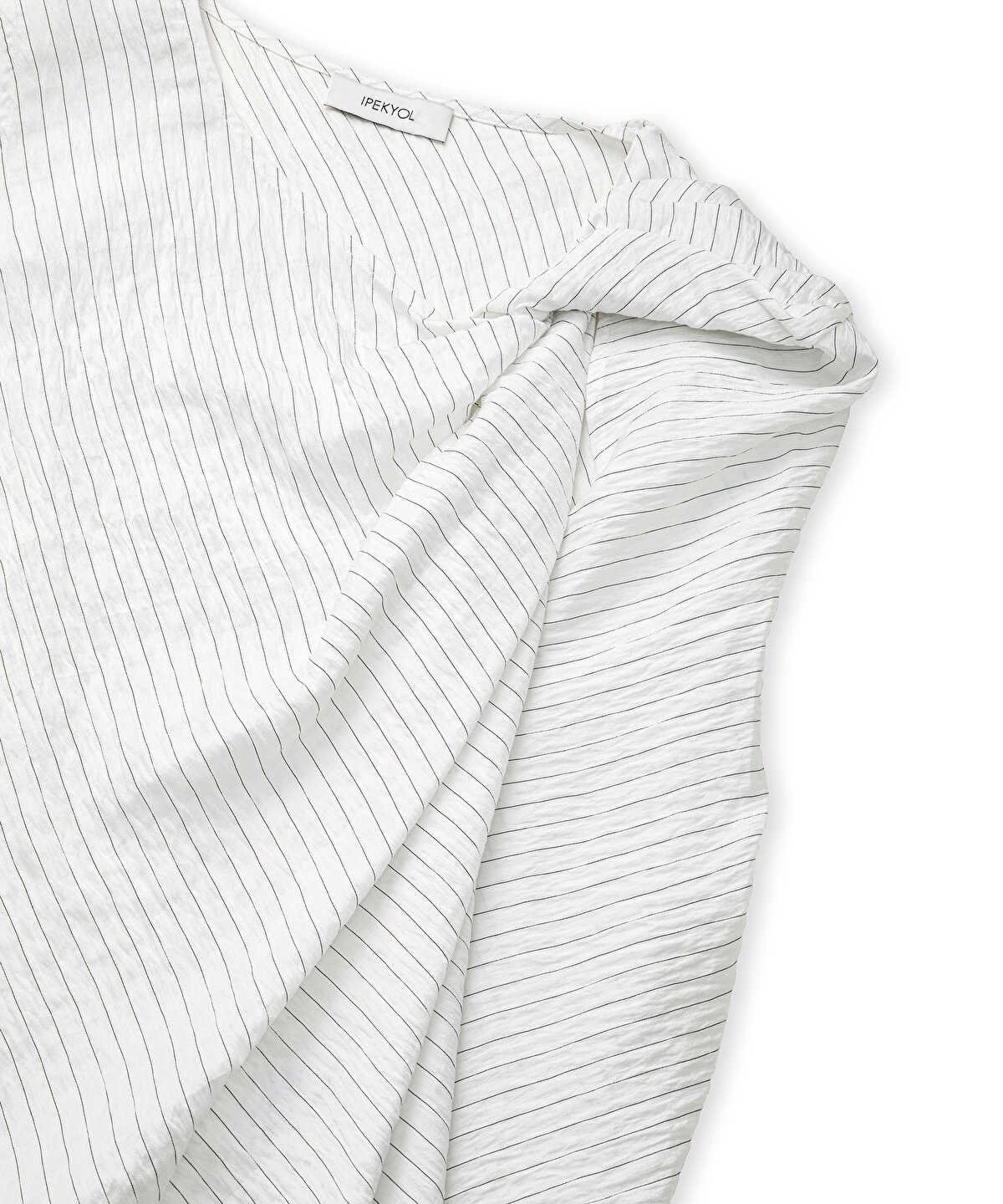 Asymmetric Twisted Striped Blouse