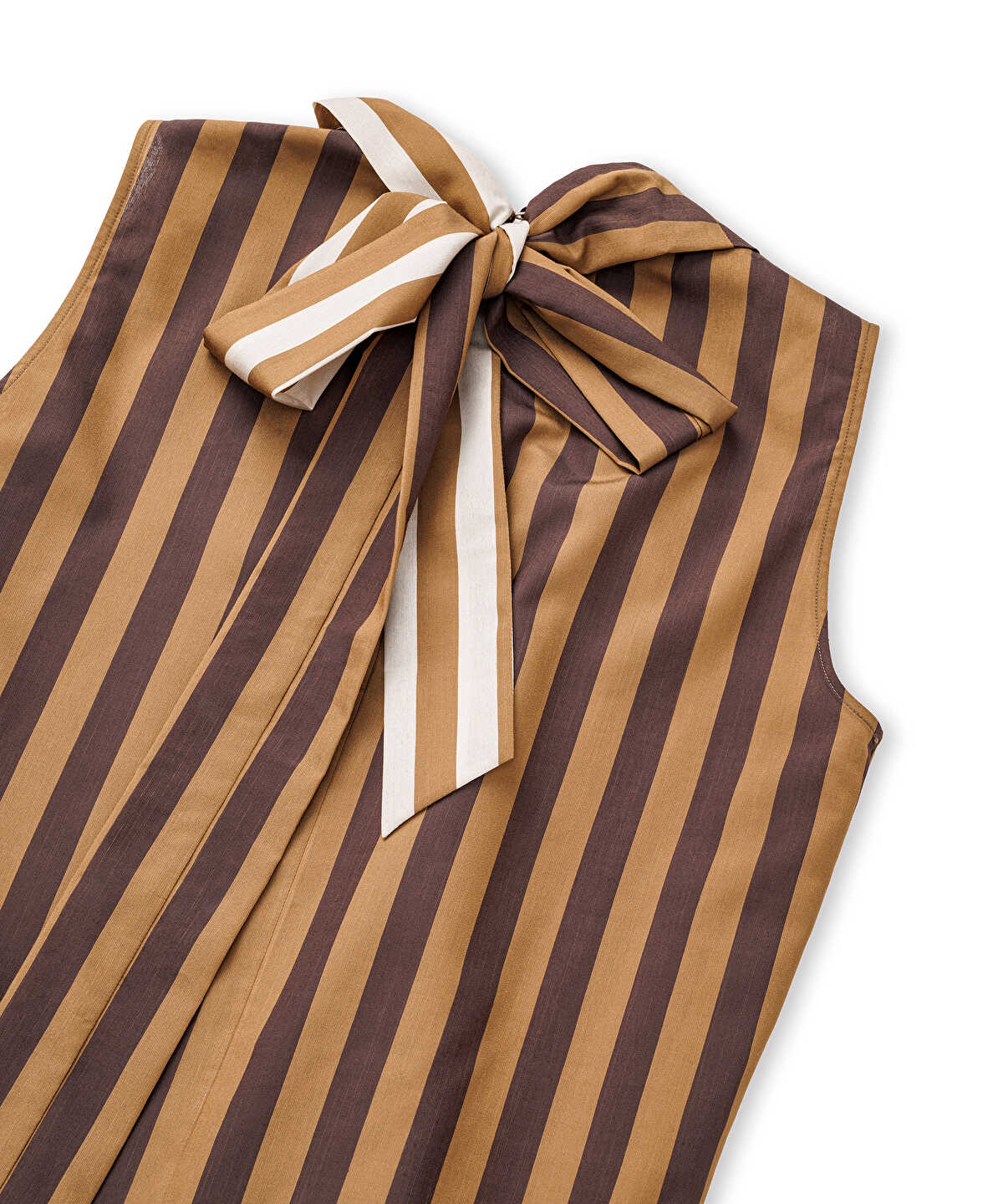Scarf-Effect Striped Blouse